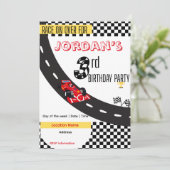 レースカー3rd誕生日パーティの招待状 招待状 (スタンド正面)