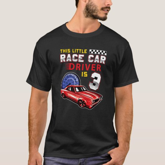 レースカー3rd誕生日幼児ボーイレース3年 tシャツ (正面)