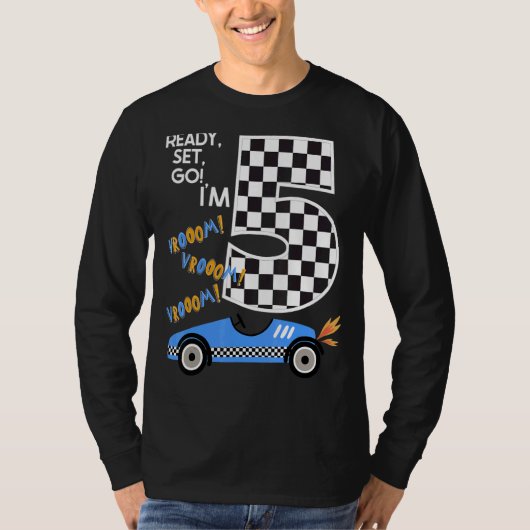 レースカー5thバースデーパーティーレーシングカードライバー5 Bi Tシャツ (正面)
