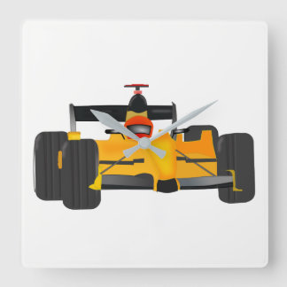 レースカー スクエア壁時計