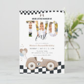 レースカー ツー ファスト セカンド バースデー ご招待 フォト付 招待状 (スタンド正面)