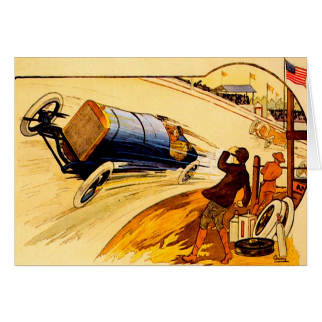 レースカー～ヴィンテージ自動車ポスター (正面横)