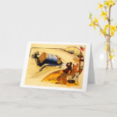 レースカー~ヴィンテージ自動車ポスター カード (黄色い花)