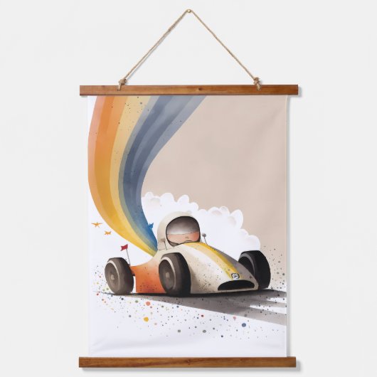 レースカー 吊り下げ型タペストリー (正面)