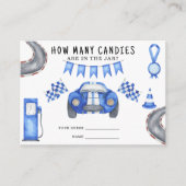 レースカー – 瓶の中にキャンディーが何個入っているか推測 エンクロージャーカード (正面)