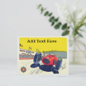 レースカー、編集文字の追加、 ポストカード (スタンド正面)