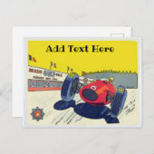 レースカー、編集文字の追加、 ポストカード (正面/裏面)