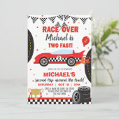 レースカー、車、レーシングボーイ2nd誕生日招待状。 招待状 (スタンド正面)