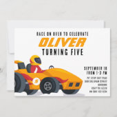 レースカーAny Age Birthday Party 招待状 (正面)