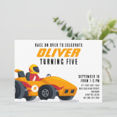 レースカーAny Age Birthday Party 招待状 (スタンド正面)