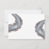 レースカーFirst Birthday Party Thank you サンキューカード (裏面)