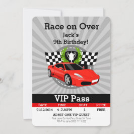 レースカーVIPパス誕生日招待！ 招待状