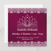 レースキンセアニェラ（マルーン） 招待状 (正面/裏面)