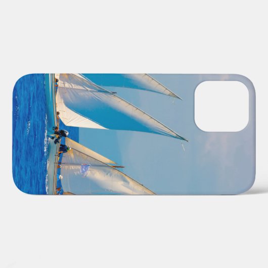 レースクラシックの木製の帆船、Spetses i Case-Mate iPhoneケース (裏面 (横))