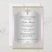 レースクロスかわいらしバプテスマ/《キリスト教》洗礼式や命名式招待状 招待状 (正面)