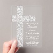 レースクロスデザイン | バプテスマ アクリル招待状 (インサイチュ (ポータブル))
