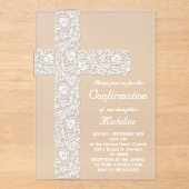 レースクロスデザイン | 確認 アクリル招待状 (正面)