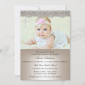 レースクロスバプテスマ《キリスト教》洗礼式や命名式招待状 招待状 (正面)