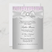 レースクロス＆ジュエルの写真付き洗礼招待状 招待状 (裏面)