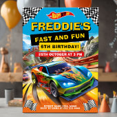 レースクールカー誕生日パーティー 招待状