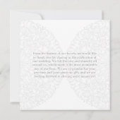 レースグレエレガントー&ホワイトミニマモダンリスト サンキューカード (裏面)