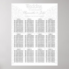 レースグレエレガントー&ホワイトミニマモダンリスト ポスター