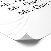 レースグレエレガントー&ホワイトミニマモダンリスト ポスター (角)