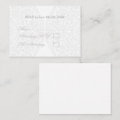 レースグレエレガントー&ホワイトミニマモダンリストRSVP ノートカード (正面/裏面)