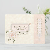 レースコルセットブライダルシャワーデザイン 招待状 (スタンド正面)