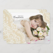 レースコーナー横型フォト招待状 招待状 (正面/裏面)