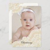 レースコーナー縦型フォト招待状 招待状 (正面/裏面)