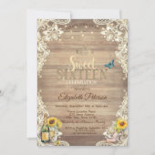 レースサンフラワーズハイヒールウッドスウィート16パーティー 招待状 (正面)