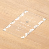 レースシックホワイト結婚式招待状 アクリル招待状 (レイダウン)