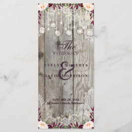 レースジャ素朴ンウッドストリングライト結婚式 プログラム