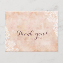 レーススタイリッシュバラオールド紙結婚ズサンキュー ポストカード