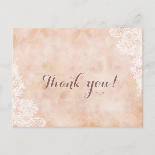 レーススタイリッシュバラオールド紙結婚ズサンキュー ポストカード (正面)