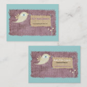 レースステッチの金ゴールドの鳥の花のカスタムデザイン 名刺 (正面/裏面)