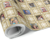 レーススノーフレークカスタムフォトクリスマス ラッピングペーパー (ロールコーナー)