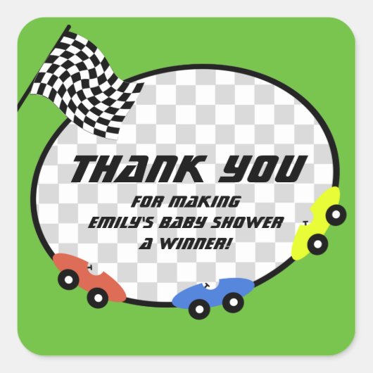 レースタイムベビーシャワー スクエアシール (正面)