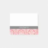 レースダマかわいらしスクパターンコーラルグレー ポストイット (正面)