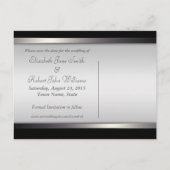 レースダマスクゴシック日付を保存ブラックポストカード 案内ポストカード (裏面)