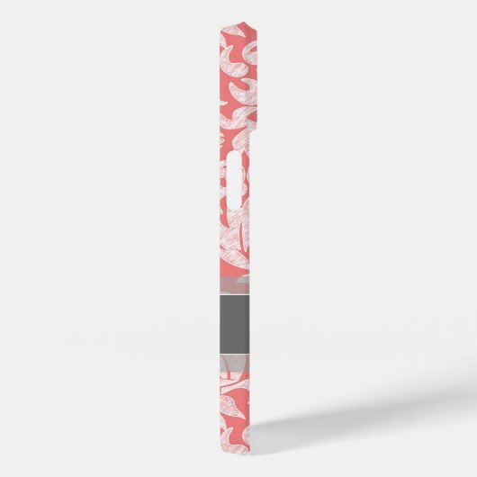 レースダマモダンスク模様コーラルとグレー Case-Mate iPhoneケース (裏面 / 右)