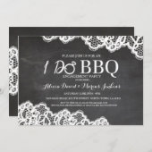 レースチャルクボードI DO BBQ婚約パーティ招待状 招待状 (正面/裏面)