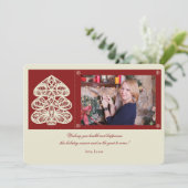 レースツリーフォトホリデーカード シーズンカード (スタンド正面)