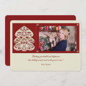 レースツリーフォトホリデーカード シーズンカード (正面/裏面)