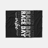 レースデイビーブコケ市松模様にットボーカーレースM フリースブランケット (正面(横))