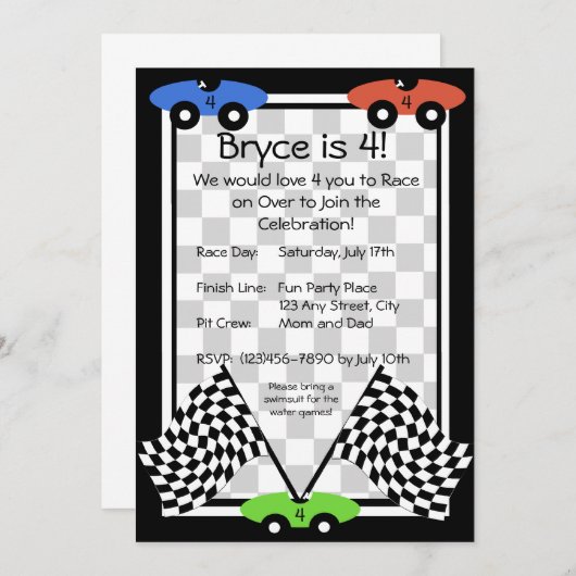 レースデイ招待状 招待状 (正面/裏面)