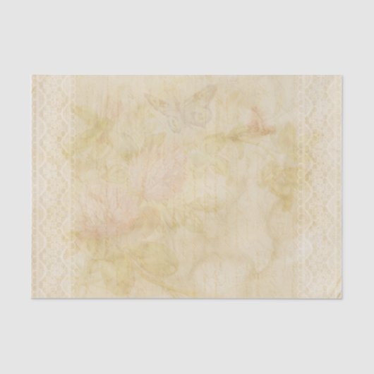 レースデコペヴィンテージEphemeraフローラスクリプト 薄葉紙 (正面)