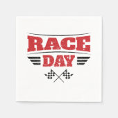 レースデー市松模様にフラッグカーレーシングメディア抱き枕 スタンダードカクテルナプキン (正面)