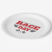 レースデー市松模様にフラッグカーレーシングメディア抱き枕 ペーパープレート (アングル)